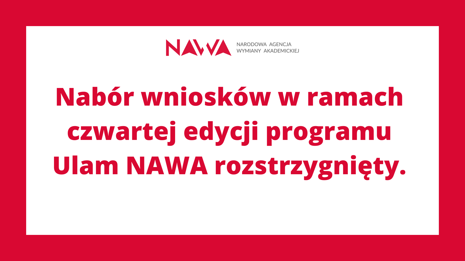 Nabór Wniosków W Ramach Czwartej Edycji Programu Ulam NAWA ...